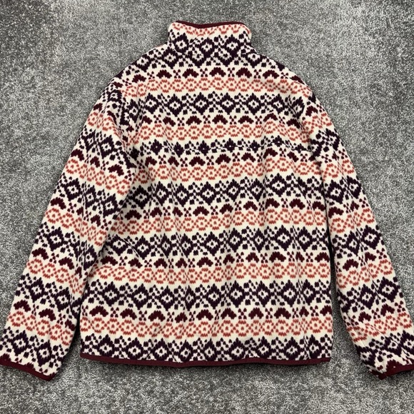 Lands End Heritage Snap Fleece Pullover Women's Medium Petite Aztec Southwestern - Picture 3 of 12